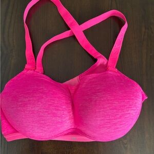 Victoria's Secret VSX Pink Sports Bra 36C Padded Push Up Hot Pink Excellent